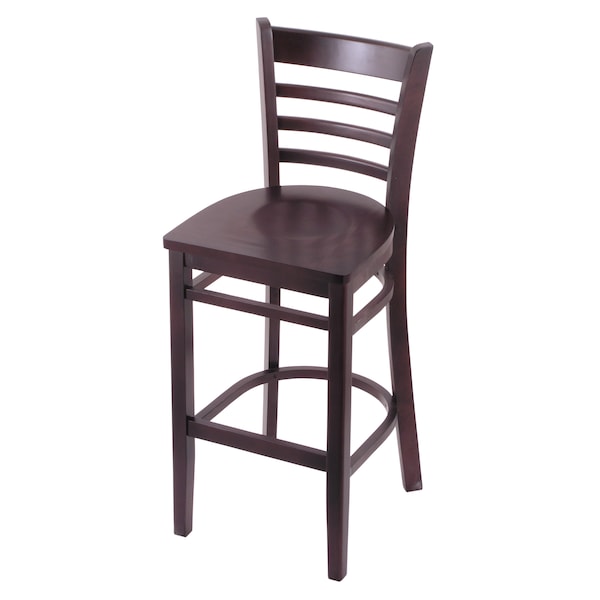 25" Counter Stool, Dark Cherry Finish, Dark Cherry Seat